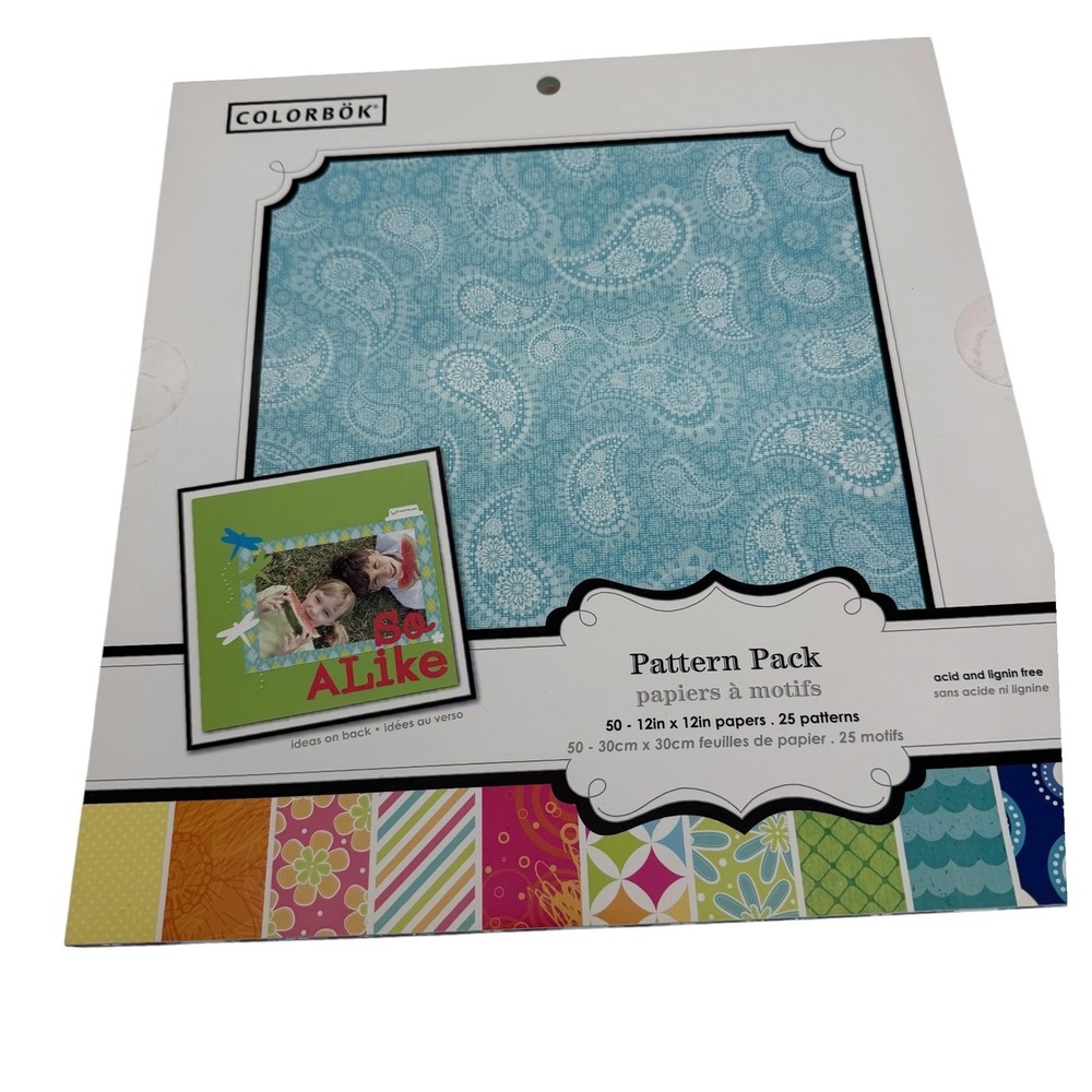 Colorbok So Alike Pattern Pack 12x12 Scrapbook Paper 50 Sheets 25 Designs 61205